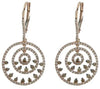 1.14CT WHITE & CHOCOLATE FANCY DIAMOND 14KT ROSE GOLD 3D MULTI CIRCULAR EARRINGS