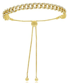 1.55CT DIAMOND 18KT YELLOW GOLD CLASSIC MULTI LINK ADJUSTABLE FUN LOVE BRACELET