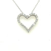 ESTATE .79CT DIAMOND 18KT WHITE GOLD 3D CLASSIC OPEN HEART LOVE FLOATING PENDANT