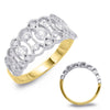 ESTATE WIDE .71CT DIAMOND 14KT 2 TONE GOLD 3D CLASSIC OPEN FILIGREE CROWN RING