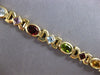 ESTATE WIDE 8CT AAA MULTI GEM 14K YELLOW GOLD 3D OVAL & PRINCESS TOGGLE BRACELET