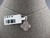 .28CT DIAMOND 14KT WHITE GOLD 3D CLASSIC 4 LEAF CLOVER FLOWER FLOATING PENDANT