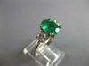 1.80CT DIAMOND & AAA EMERALD 14KT WHITE GOLD OVAL & ROUND ENGAGEMENT RING #27484