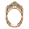 LARGE 2.25CT DIAMOND 18KT ROSE GOLD 3D ROUND & BAGUETTE FLOWER ANNIVERSARY RING