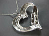 ESTATE EXTRA LARGE 1.26CT DIAMOND 14KT WHITE GOLD 3D OPEN HEART FLOATING PENDANT