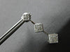 1.0CT DIAMOND 14KT WHITE GOLD PRINCESS INVISIBLE SQUARE JOURNEY HANGING EARRINGS