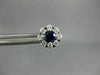 ESTATE 1.35CT DIAMOND & AAA SAPPHIRE 18KT WHITE GOLD 3D CLASSIC FLOWER EARRINGS