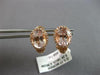 LARGE 3.45CT DIAMOND & AAA MORGANITE 14K ROSE GOLD OVAL CLIP ON HANGING EARRINGS