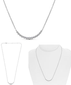 .17CT DIAMOND 14KT WHITE GOLD 3D ROUND GRADUATING BEZEL HAPPY FACE LOVE NECKLACE
