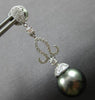 LARGE 1.04CT DIAMOND & AAA TAHITIAN PEARL 18KT WHITE GOLD FUN HANGING EARRINGS