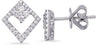 ESTATE .36CT DIAMOND 14KT WHITE GOLD 3D CLASSIC FLOWER SQUARE STUD EARRINGS