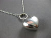 ESTATE LARGE .18CT DIAMOND 14KT WHITE GOLD 3D CIRCLE OF LIFE HEART LOVE NECKLACE