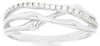 ESTATE .12CT DIAMOND 14K WHITE GOLD 3D CLASSIC ROUND CRISS CROSS BAMBOO FUN RING