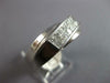 ESTATE WIDE .52CT DIAMOND 18K WHITE GOLD 3D PRINCESS INVISIBLE CLASSIC MENS RING