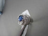 ANTIQUE WIDE DIAMOND & AAA SAPPHIRE 2.70CT 14KT WHITE GOLD COCKTAIL RING