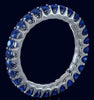1.43CT AAA SAPPHIRE 14KT WHITE GOLD CLASSIC SHARED PRONG ETERNITY FUN LOVE RING