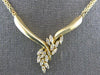 ESTATE .52CT DIAMOND 14KT YELLOW GOLD MULTI LEAF V SHAPE LOVE NECKLACE