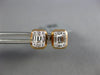 ESTATE .28CT DIAMOND 18K ROSE GOLD ROUND & BAGUETTE CLUSTER SQUARE STUD EARRINGS