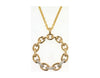 ESTATE .05CT DIAMOND 14KT YELLOW GOLD 3D OVAL LINK CIRCLE OF LIFE FUN PENDANT