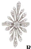 ESTATE LARGE .67CT DIAMOND 14KT WHITE GOLD 3D CLASSIC MULTI LEAF FLOWER FUN RING
