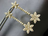 ESTATE 1.25CT DIAMOND 14KT YELLOW GOLD 3D DOUBLE FLOWER CLASSIC HANGING EARRINGS