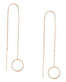 ESTATE 14KT ROSE GOLD 3D CIRCULAR DOUBLE SIDED CHANDELIER FUN HANGING EARRINGS
