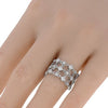 ESTATE 1.06CT DIAMOND 18KT WHITE GOLD 3D BEZEL FLEXIBLE FLORAL ANNIVERSARY RING