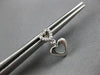 ESTATE .10CT DIAMOND 14KT WHITE GOLD CLASSIC DOUBLE HEART LOVE HANGING EARRINGS
