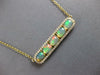 LARGE 3.88CT DIAMOND & AAA AUSTRALIAN OPAL 14K YELLOW GOLD OVAL 5 STONE NECKLACE