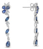 3.29CT DIAMOND & AAA SAPPHIRE 14KT WHITE GOLD 3D MARQUISE & PEAR SHAPE EARRINGS