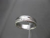 ANTIQUE WIDE 14K WHITE GOLD DIAMOND CUT FILIGREE WEDDING ANNIVERSARY RING #18933