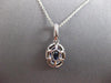 1.28CT DIAMOND & AAA CEYLON SAPPHIRE 14KT WHITE GOLD OVAL HALO FLOATING PENDANT