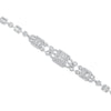 LARGE 4.15CT DIAMOND 18KT WHITE GOLD ROUND & BAGUETTE GRADUATING TENNIS BRACELET