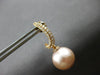 LARGE .48CT DIAMOND & AAA PINK SOUTH SEA PEARL 18KT ROSE GOLD HANGING EARRINGS