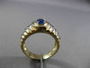 ESTATE .52CT AAA SAPPHIRE 14K WHITE & YELLOW GOLD SOLITAIRE OVAL MENS GYPSY RING