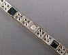 LONG ART DECO 1.60CT OLD MINE DIAMOND & AAA SAPPHIRE 14KT WHITE GOLD 3D BRACELET