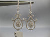 1.90CT DIAMOND 14K WHITE GOLD CLASSIC TEAR DROP HORSESHOE LUCKY HANGING EARRINGS