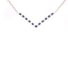 .33CT DIAMOND & AAA SAPPHIRE 18KT WHITE GOLD 3D CLASSIC V SHAPE LOVE NECKLACE