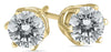ESTATE .75CT DIAMOND 14KT YELLOW GOLD 3D CLASSIC ROUND SIX PRONG STUD EARRINGS