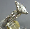 ESTATE 1.75CT DIAMOND 14K WHITE GOLD 3D CLASSIC MARQUISE & ROUND ENGAGEMENT RING