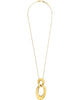 ESTATE .15CT DIAMOND 18KT YELLOW GOLD 3D DOUBLE OVAL LOVE KNOT FLOATING PENDANT