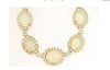 LARGE 13.60CT DIAMOND & AAA OPAL 14KT YELLOW GOLD 3D OVAL HALO TENNIS NECKLACE