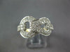ESTATE WIDE .88CT DIAMOND 14KT 2 TONE GOLD 3D LOVE KNOT FUN RING #27631