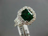 5.7CT DIAMOND & AAA EMERALD 18K WHITE GOLD SQUARE 3/4TH ETERNITY ENGAGEMENT RING