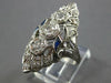 ANTIQUE LARGE ART DECO .71CT OLD MINE DIAMOND & AAA SAPPHIRE PLATINUM RING 27762