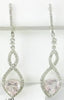 1.86CT DIAMOND & AAA PINK QUARTZ 14K WHITE GOLD 3D INFINITY HEART SHAPE EARRINGS