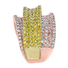 3.16CT PINK & FANCY YELLOW DIAMOND 18KT YELLOW & ROSE GOLD 3D ANNIVERSARY RING