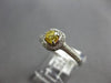.53CT WHITE & FANCY YELLOW DIAMOND 18KT WHITE GOLD 3D FILIGREE ENGAGEMENT RING