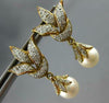 .36CT DIAMOND & AAA SOUTH SEA PEARL14KT 2 TONE GOLD MULTI LEAF HANGING EARRINGS