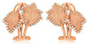 WIDE .31CT DIAMOND 14K ROSE GOLD MULTI LEAF CRISS CROSS CLIP ON HANGING EARRINGS